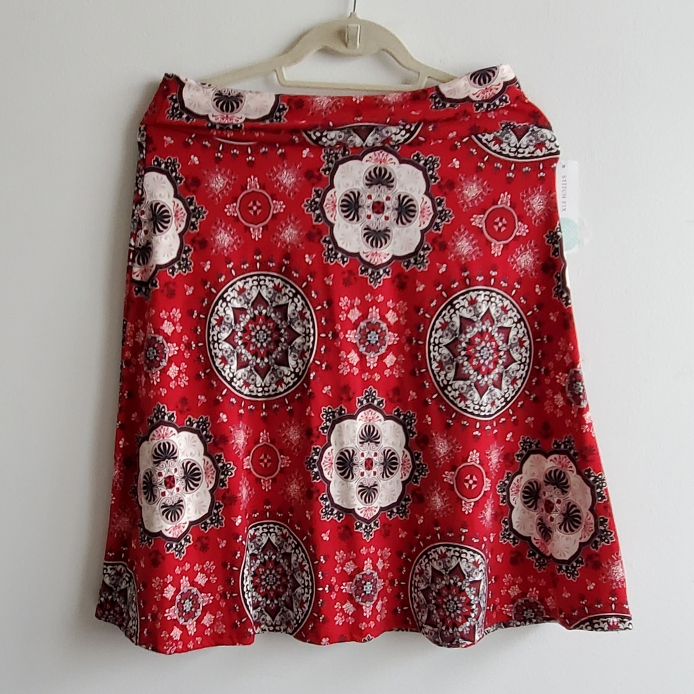Red Mali Brushed Knit Skirt (M)